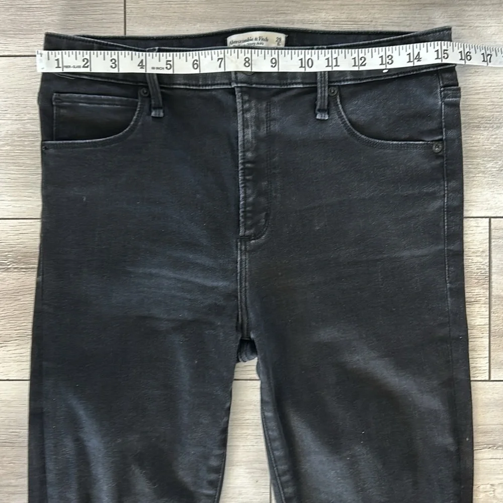 Abercrombie the super skinny ankle high rise jeans size 28 black long